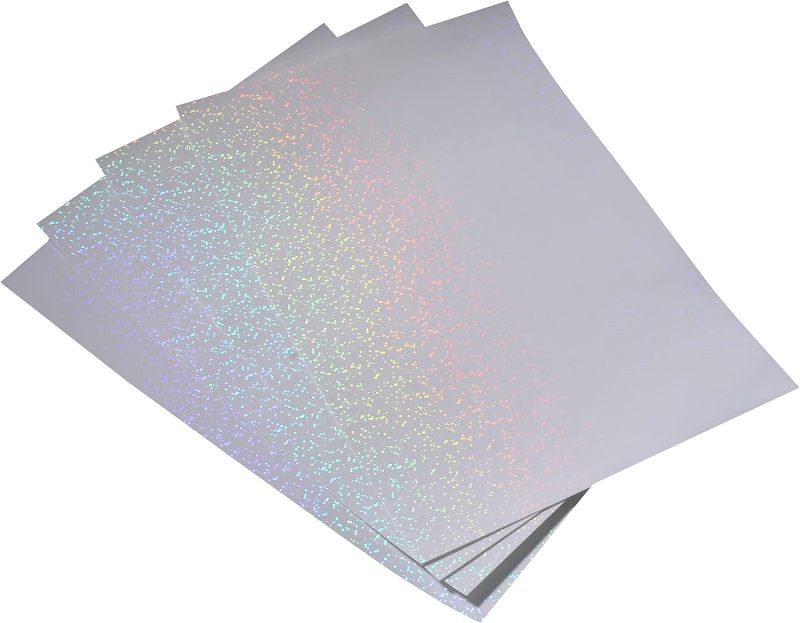 Holographic Self-Adhesive Laminating Sheets 20 Pack A4 Size 21 x 29.7 cm - Cold Lamination Film No Machine Needed Waterproof Finish for Documents Photos Crafts - Image 1