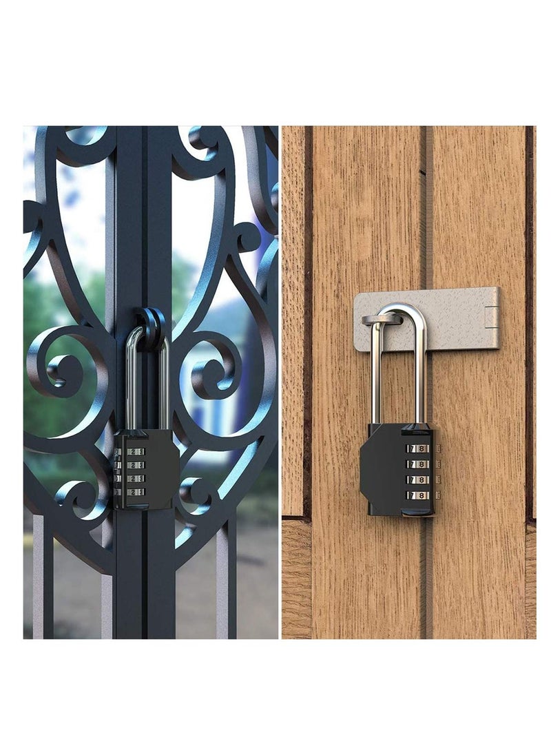 Generic - Combination Padlock Heavy Duty Lock - Weatherproof Padlock, Resettable Lock, 2.5inch Long Shackle 4-Digit Zinc Alloy Combination Lock for Shed Fence Gate, School, Gym, Toolbox - 2 Pack - Image 1