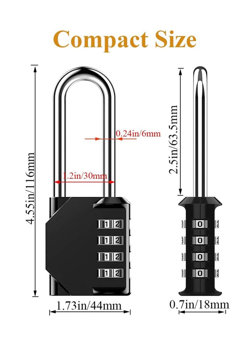Generic - Combination Padlock Heavy Duty Lock - Weatherproof Padlock, Resettable Lock, 2.5inch Long Shackle 4-Digit Zinc Alloy Combination Lock for Shed Fence Gate, School, Gym, Toolbox - 2 Pack - Image 1
