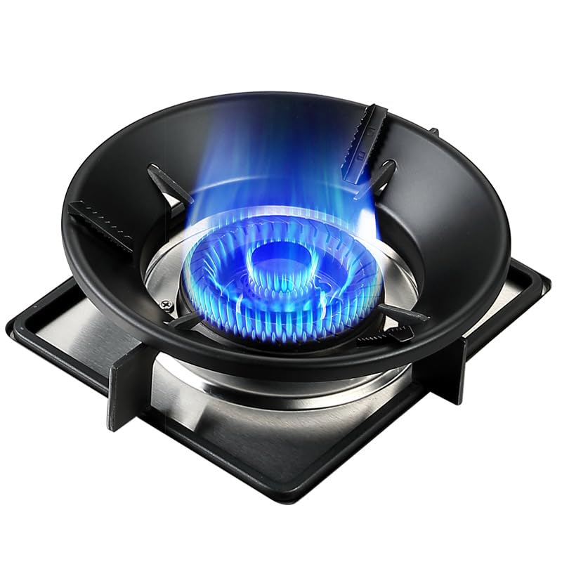 Kunya Gas Saver Burner Stands – Fire & Windproof, Energy-Efficient 4-Leg Support for Indian Gas Stoves, 0.7mm Durable Construction (1, Black) - Image 1