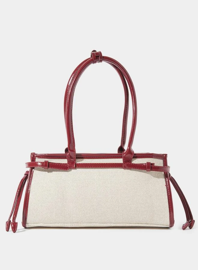 ستايلي Off White City Bag with Contrast Trim