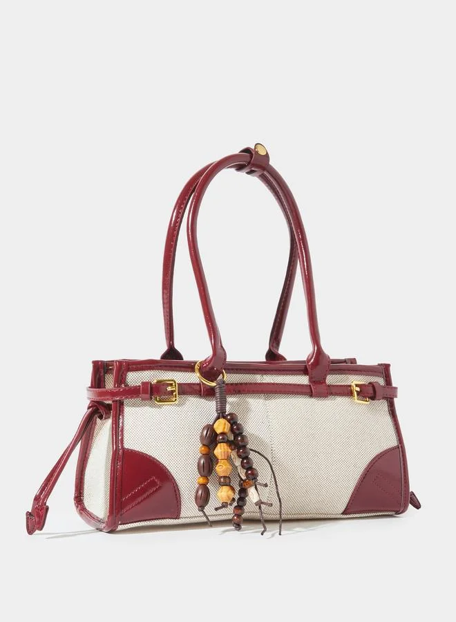 ستايلي Off White City Bag with Contrast Trim