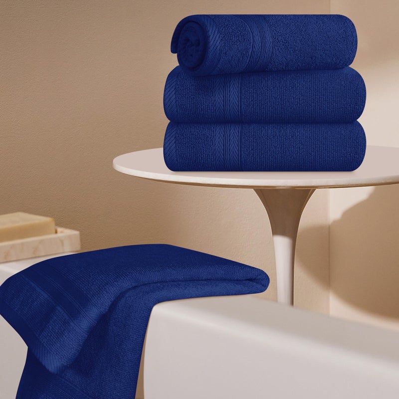 BOUTIQUO Ultra Soft 6-Piece Hand Towel Set 16x28-100% Ringspun Cotton - Durable & Highly Absorbent Hand Towels - Ideal for use in Bathroom  Kitchen  Gym  Spa & General Cleaning - Navy Blue - Image 2