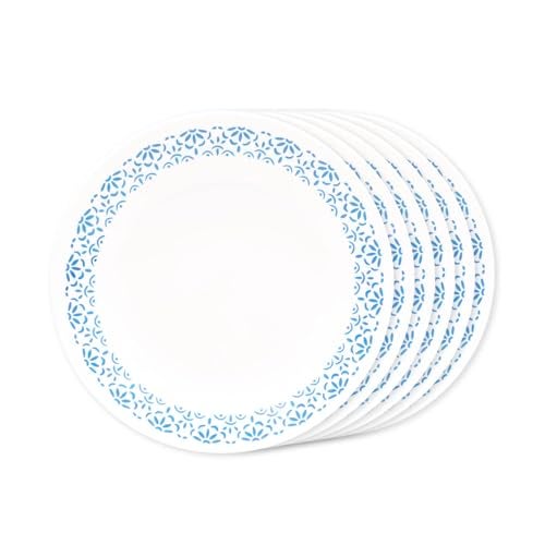 Corelle Skyline Bay Garden - 17cm Small Plate/B&B Plate Pack of 6 | for Family of 6 | Break & Chip Resistant | Lightweight & Durable | Microwave & Dishwasher Safe - Image 1