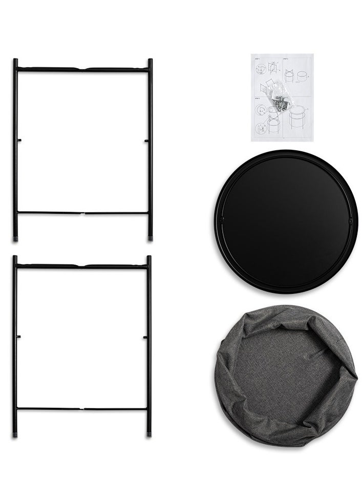 Generic - Coffee Round Table,  Round Sofa Side Table, Tray End Table, Metal Nightstand, Bedside End Table with Detachable Tray and Storage Basket, Round Storage End Table,for Bedroom Living Room and Office - Image 1