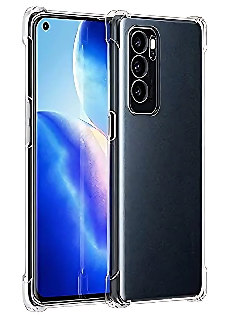 Theodor Oppo Reno 6 Pro 5G Clear Case, Shock-Absorption TPU Cell Phone Cover with Reinforced Corners, Soft Flexible & Crystal Clear Protective Bumper Case - Image 1