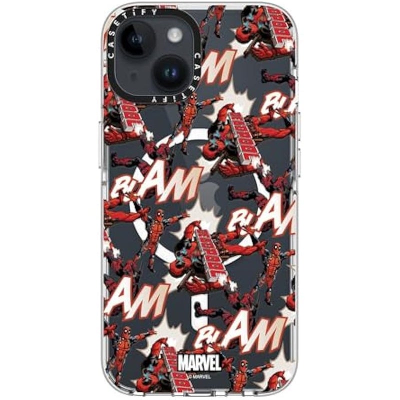 Casetify Clear iPhone 14 Case 【Deadpool & Wolverine Co-Lab/Not Yellowing / 6.6ft Drop Protection/Magsafe】 - Deadpool Pattern Case - Clear - Image 5