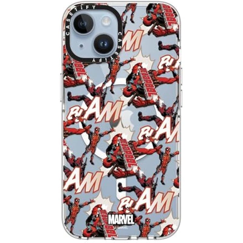 Casetify Clear iPhone 14 Case 【Deadpool & Wolverine Co-Lab/Not Yellowing / 6.6ft Drop Protection/Magsafe】 - Deadpool Pattern Case - Clear - Image 4
