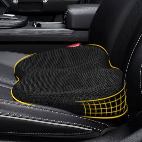 kingphenix Wedge Car Seat Cushion: Memory Foam Truck Seat Cushion for Car Seat Driver - Sciatica and Back Pain Relief - Enhancing Driving Comfort -Black - Image 1