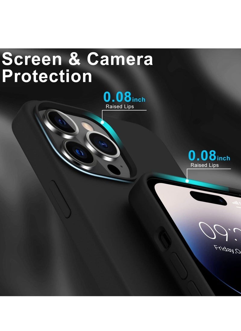 Raxoom iPhone 14 Pro Max Case with Screen Protector,Soft Flexible Silicone Gel Rubber Bumper Cover,Slim Fit Shockproof Protective Phone Case for iPhone 14 Pro Max 6.7" Black - Image 3