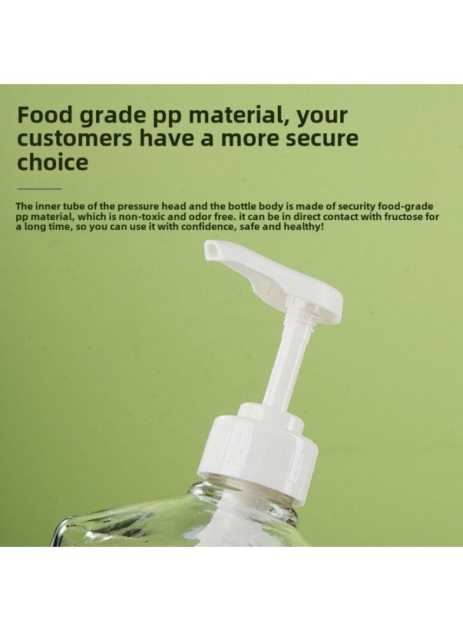 Sugar Pressure Bottle 10cc15cc Special Glass Fructose Pressure Bottle For Milk Tea Shop Hand Pressure Syrup Bottle Quantitative Pressure Head Commercial-Color:8cc 1600ml Plastic Bottle Set  - Image 3