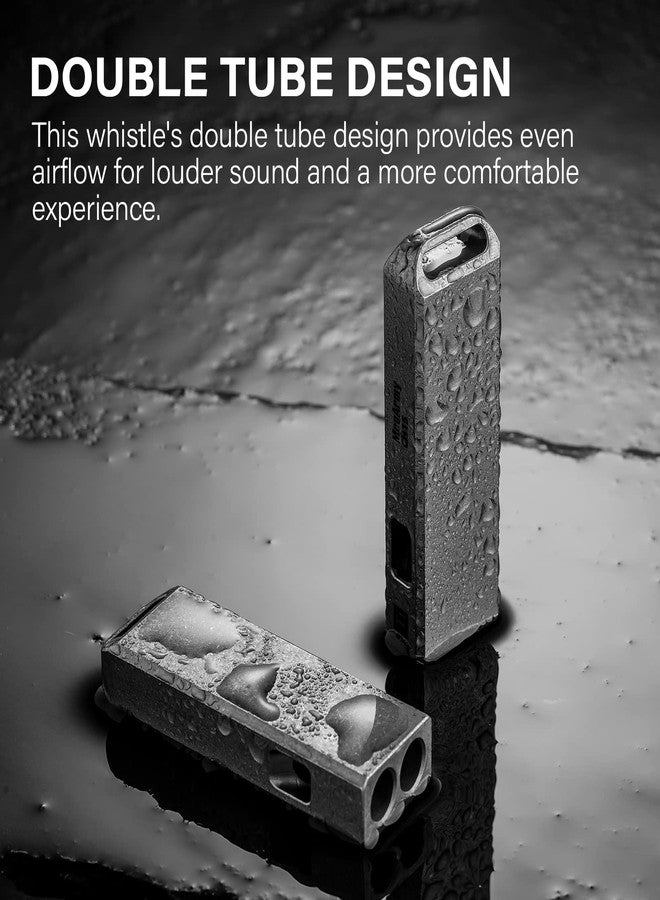 MecArmy CH15 Titanium Whistle with Dual-Tone Design and Keychain Ring - Loud and Reliable Survival Whistle for Emergency, Outdoor, Sports and More - Image 3