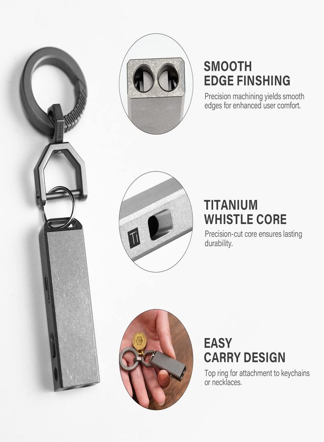 MecArmy CH15 Titanium Whistle with Dual-Tone Design and Keychain Ring - Loud and Reliable Survival Whistle for Emergency, Outdoor, Sports and More - Image 4
