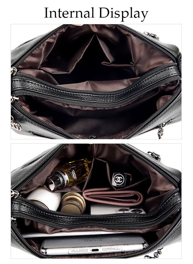 DUNISO Crossbody Bag For Women Waterproof Wear Resistant Shoulder Bag Large Capacity Softable Faux Leather Cross-body Pack With Adjustable Strap For Ladies - Image 5