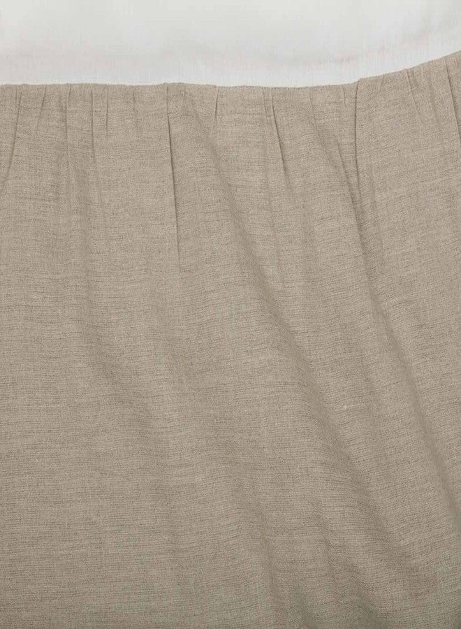 Piper Classics Provincial Linen Natural Beige King Ruffled Bed Skirt with 21" Drop and Split Corners, 100% Linen Dust Ruffle - Image 4