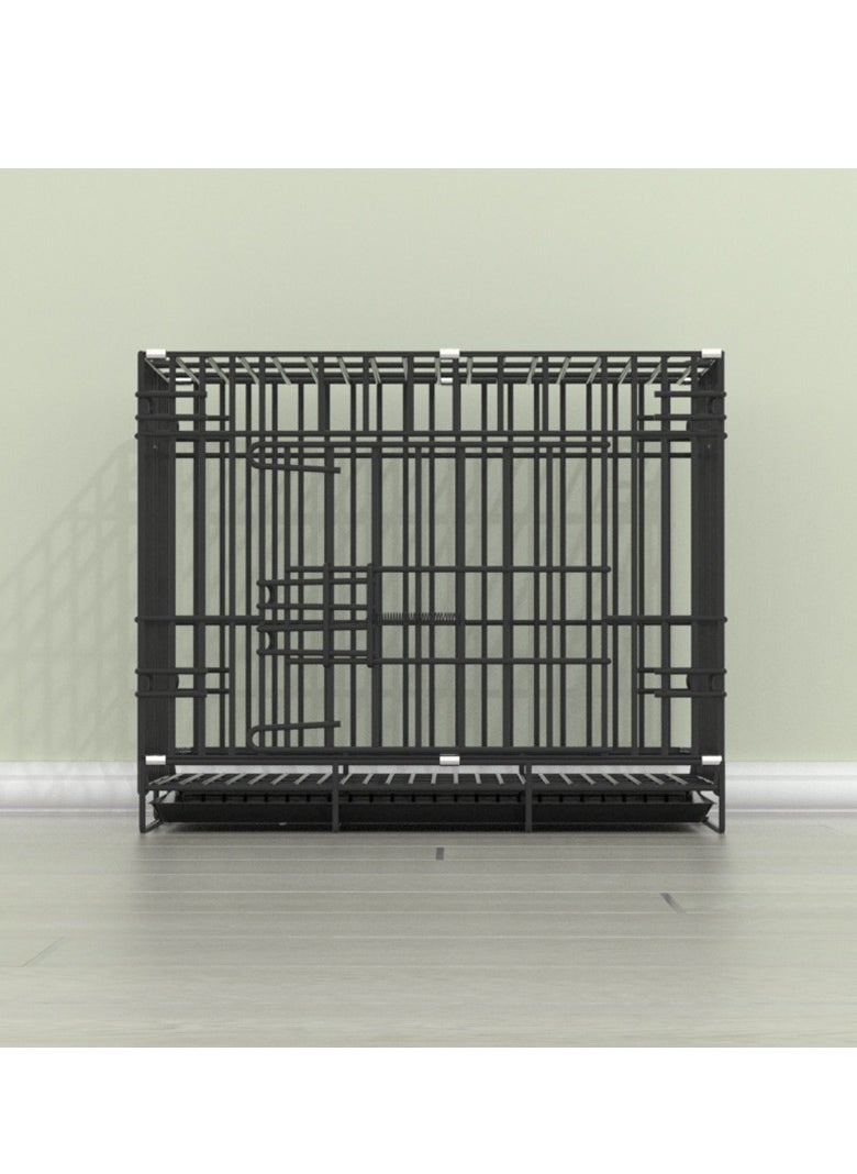 xozgdovg Dog Puppy Cage Small 50*37*40CM Black Folding 2 Door Crate With Non-Chew Metal Tray  - Image 1