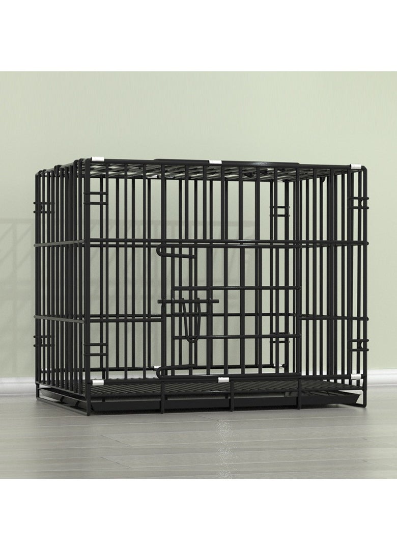 xozgdovg Dog Puppy Cage Small 50*37*40CM Black Folding 2 Door Crate With Non-Chew Metal Tray  - Image 3