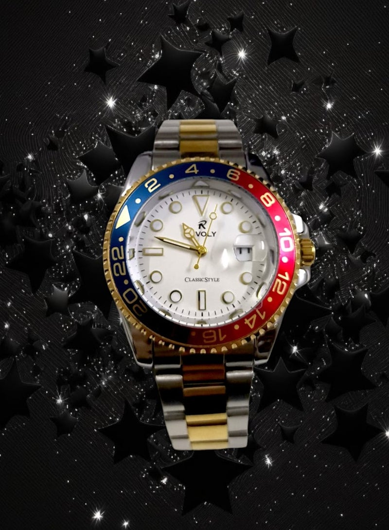 Rivoly Men's Stainless Steel Analog Quartz Date Display Watch Easy to Read Fashion Design Waterproof Luxury Classic Big Face Wrist Watch - Image 4