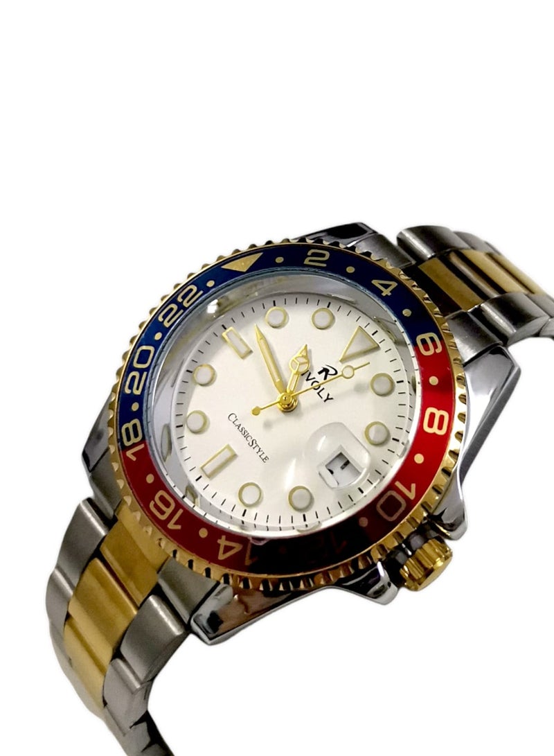 Rivoly Men's Stainless Steel Analog Quartz Date Display Watch Easy to Read Fashion Design Waterproof Luxury Classic Big Face Wrist Watch - Image 5