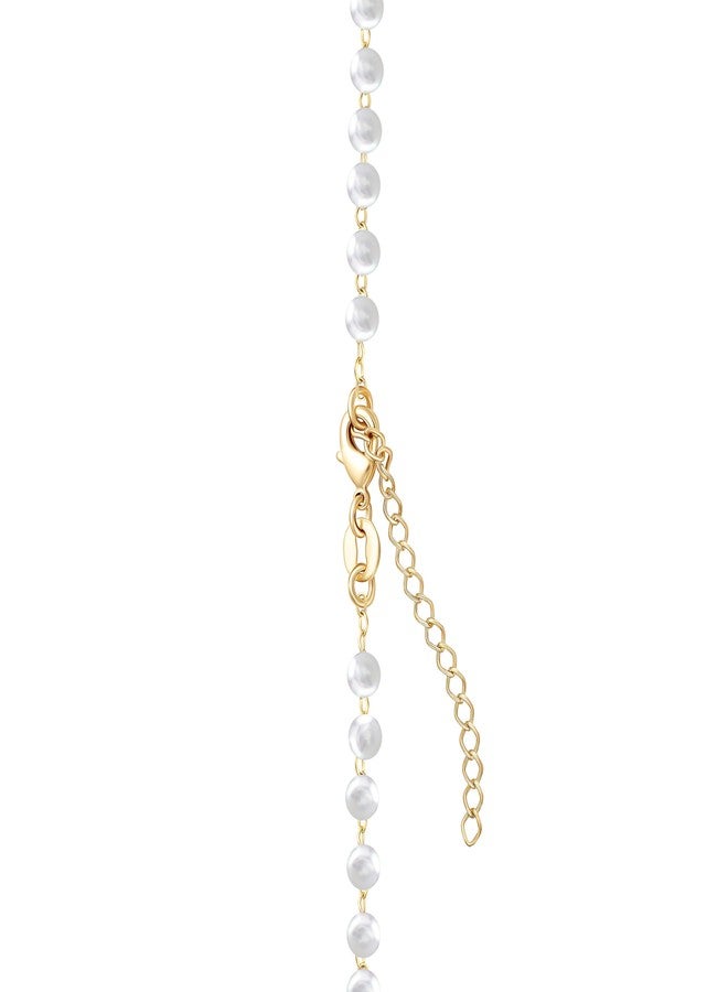 Barzel 18K Gold Plated Rosary Beaded Necklace, Virgin Mary Guadalupe Necklace, 18 Inches with 2 Inch Extension, Waterproof, Tarnish Free, Made in Brazil (Pearl) - Image 4