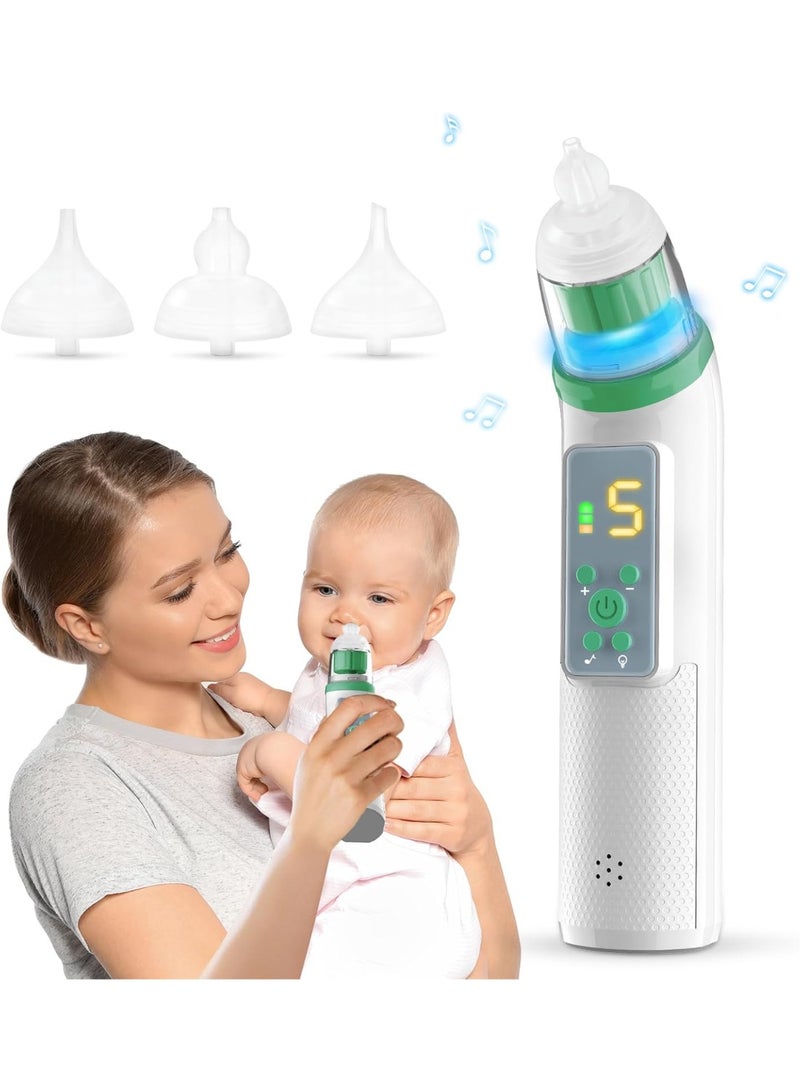 general Electric Nasal Aspirator for Baby, Nose Aspirator for Toddlers, Waterproof Baby Nose Sucker, Nose Cleaner with 3 Silicone Tips, Adjustable Suction Level, Music and Light Soothing Function - Image 1