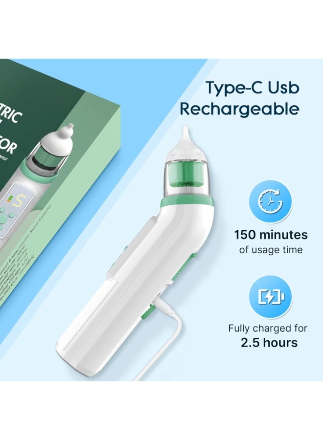 general Electric Nasal Aspirator for Baby, Nose Aspirator for Toddlers, Waterproof Baby Nose Sucker, Nose Cleaner with 3 Silicone Tips, Adjustable Suction Level, Music and Light Soothing Function - Image 5