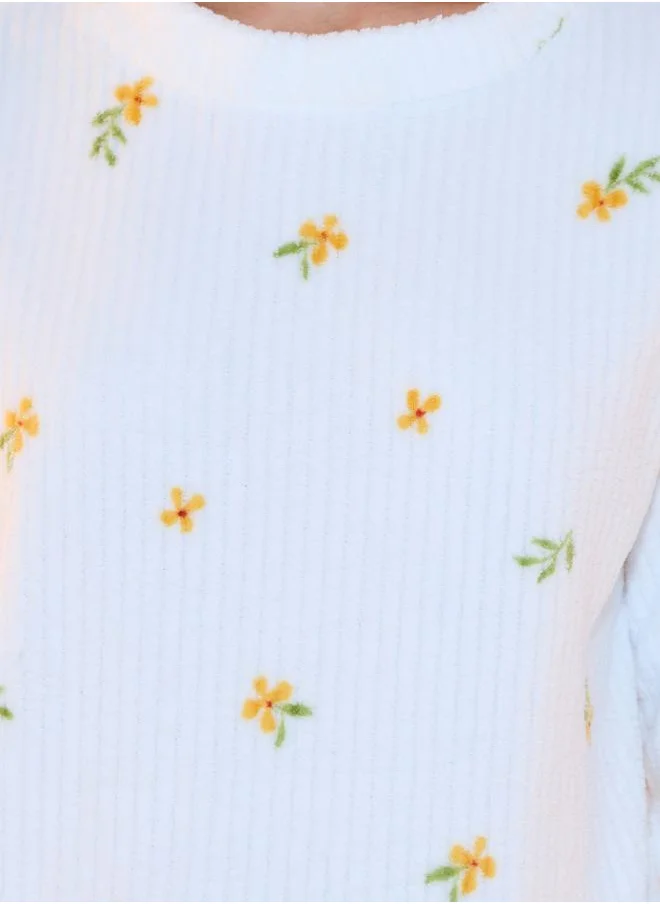 Take Two Floral Print Fleece Top & Pyjama Set