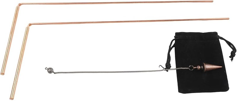 قضبان التنقيب النحاسية النقية ومجموعة عرافة البندول للعثور على المياه وكشف المعادن - Image 3