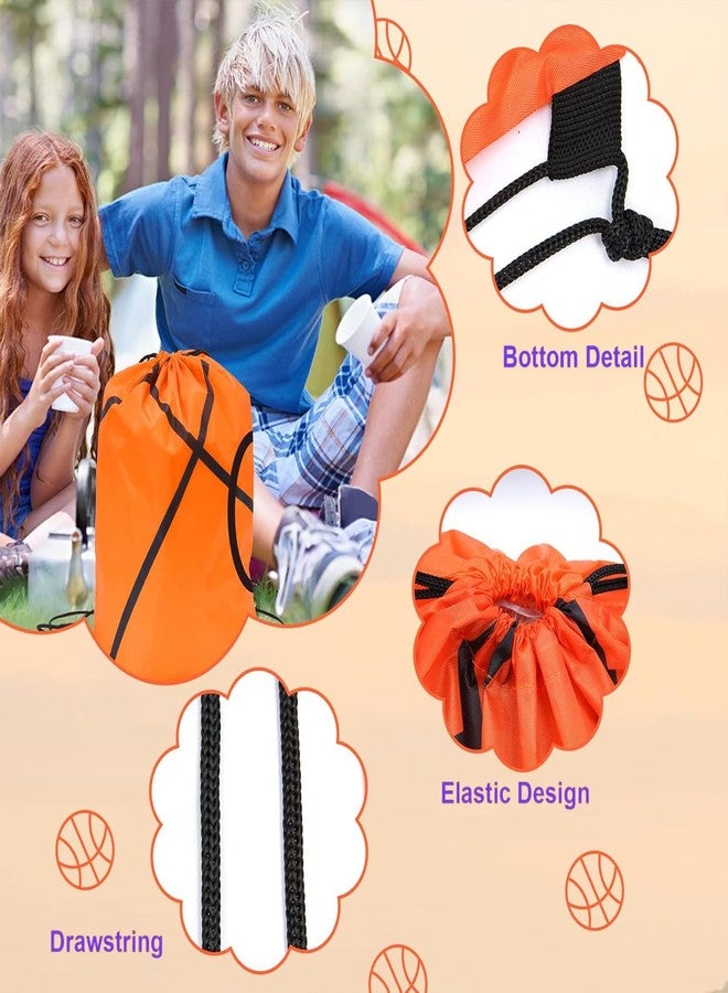 Extrapins 12 Pack Basketball Drawstring Backpack,Drawstring Backpacks Bulk,Large Capacity, Reliable Material,for Sports Teams(Basketball) - Image 3