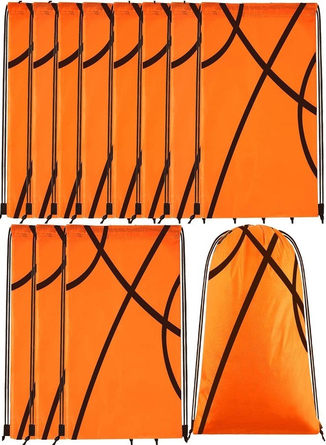 Extrapins 12 Pack Basketball Drawstring Backpack,Drawstring Backpacks Bulk,Large Capacity, Reliable Material,for Sports Teams(Basketball) - Image 1