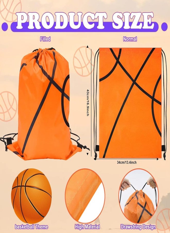 Extrapins 12 Pack Basketball Drawstring Backpack,Drawstring Backpacks Bulk,Large Capacity, Reliable Material,for Sports Teams(Basketball) - Image 2