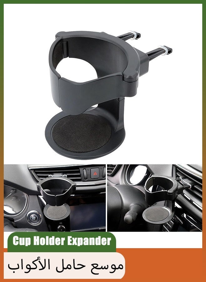 Cup Holder Expander for Car, Plastic Cup Holders, Car Cup Holder Expander with Adjustable Base, Cup Holder for Car, Adjustable Cup Holder for Car Air Vents (Black) - Image 1