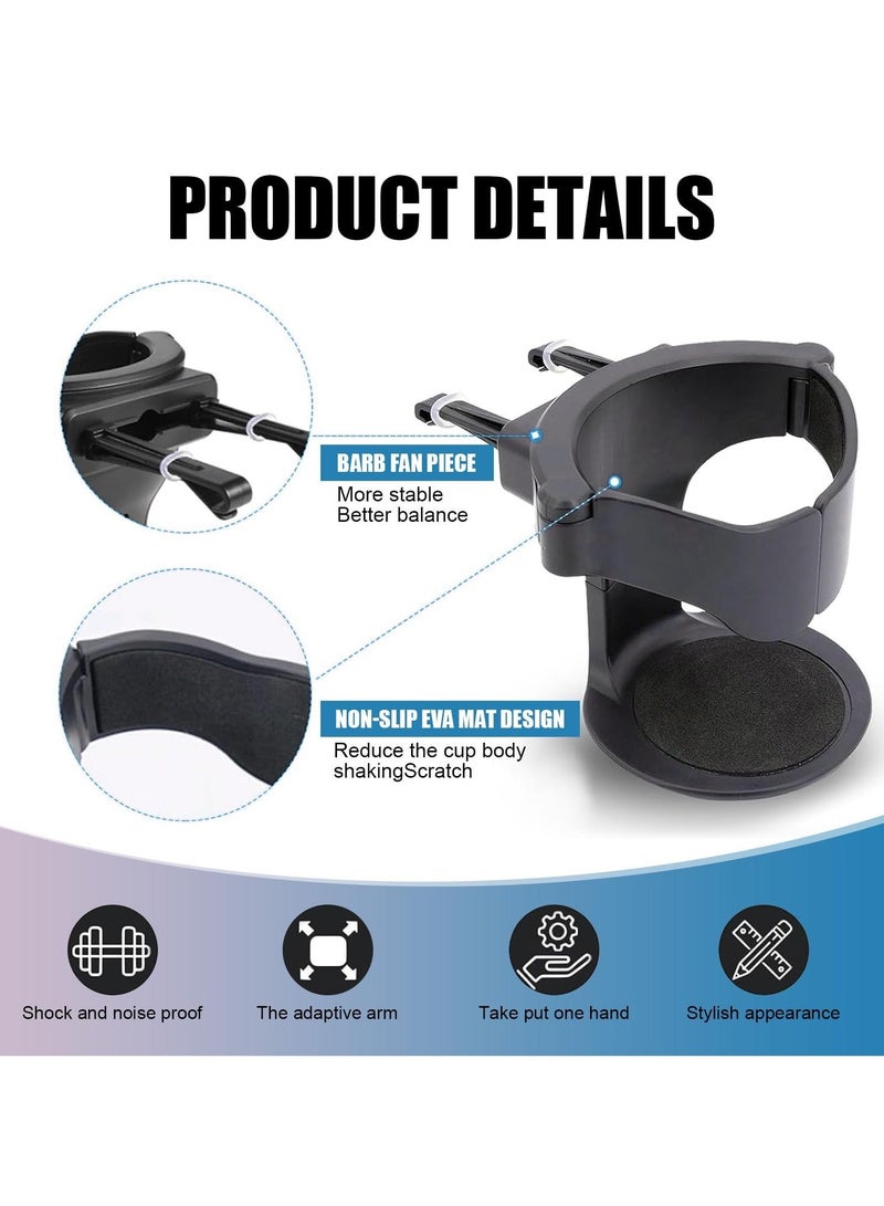 Cup Holder Expander for Car, Plastic Cup Holders, Car Cup Holder Expander with Adjustable Base, Cup Holder for Car, Adjustable Cup Holder for Car Air Vents (Black) - Image 3
