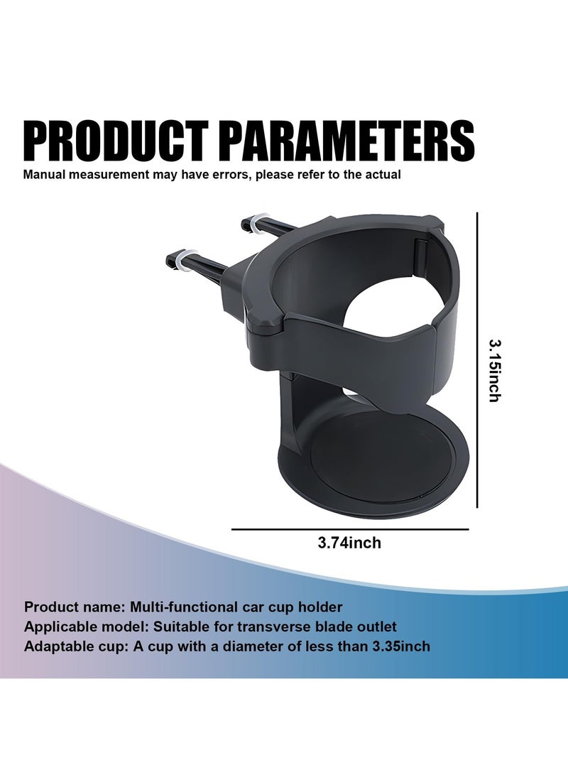 Generic Cup Holder Expander for Car, Plastic Cup Holders, Car Cup Holder Expander with Adjustable Base, Cup Holder for Car, Adjustable Cup Holder for Car Air Vents (Black)  - Image 2