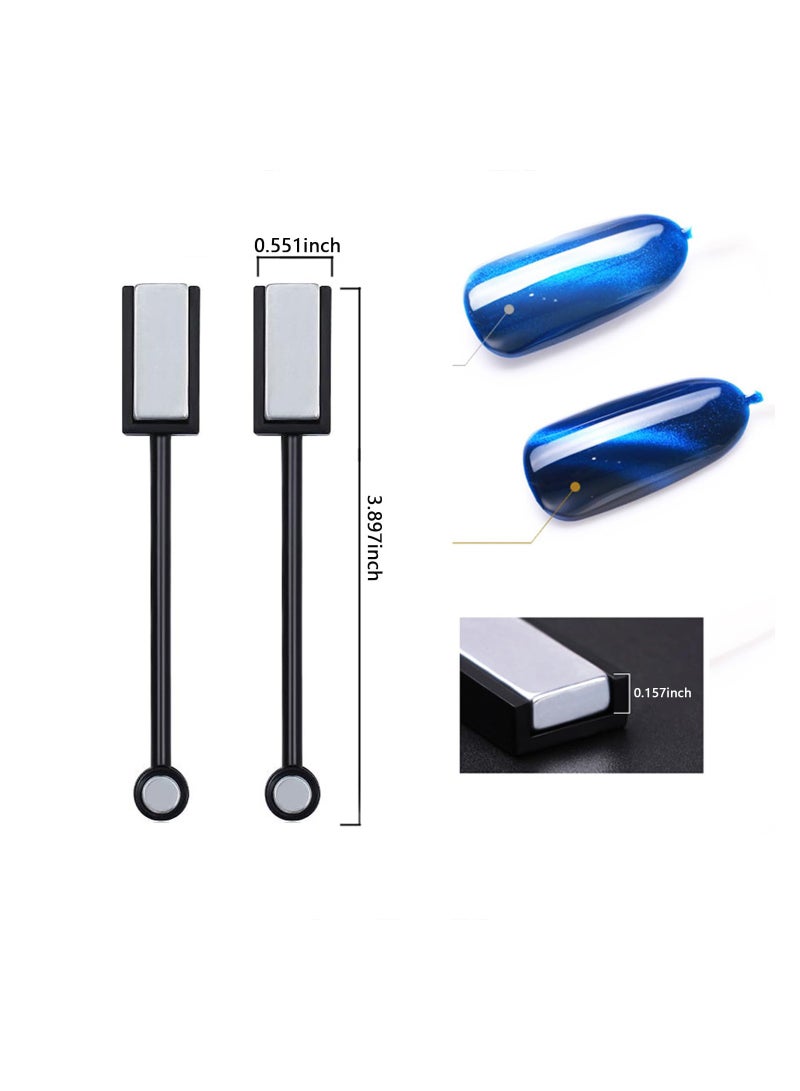Excefore 3 PCS Nail Magnet Stick Cat Eye Magnet Tool Double-Headed Nail Art Magnet Stick Set Magnet Wand Strong Magnet Stick for Home DIY, Salon, Studio or Home - Image 5