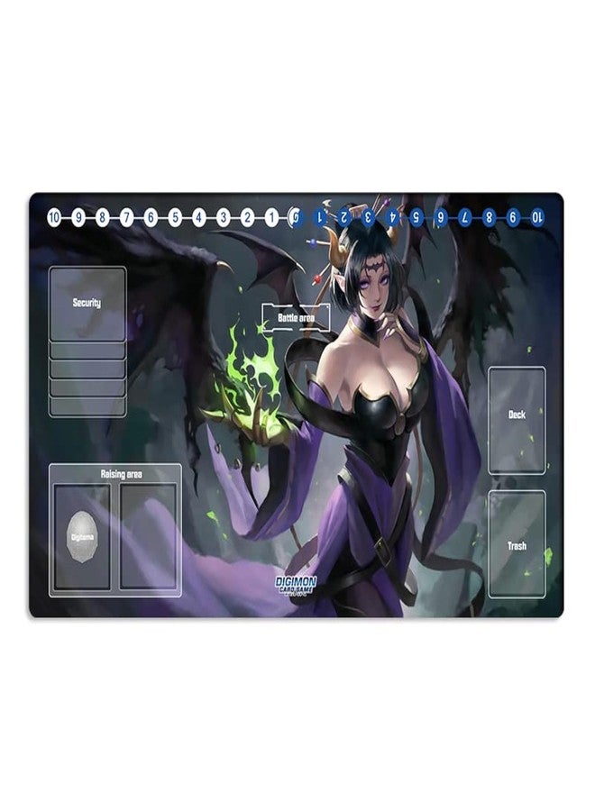 Mlikemat New DTCG Duel Playmat Digimon Lilithmon Anime Trading Card Game Mat Pad & Card Zones + Free Mat Bag - Image 1