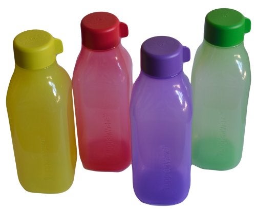 Tupperware Square Water Bottle Set 1 Litre 4Pieces - Image 1
