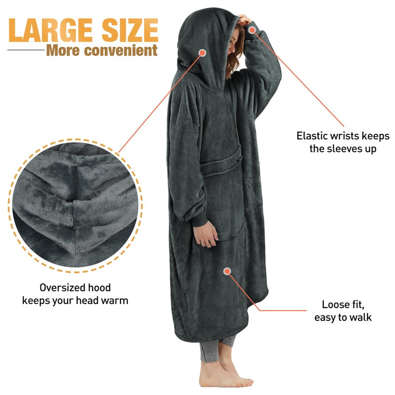 Catalonia Catalonia Full Body Oversized Blanket Hoodie Sweatshirt  Extra Long Wearable Fleece Pullover  Gift for Adult Men Women Wife Girlfriend  - Image 3