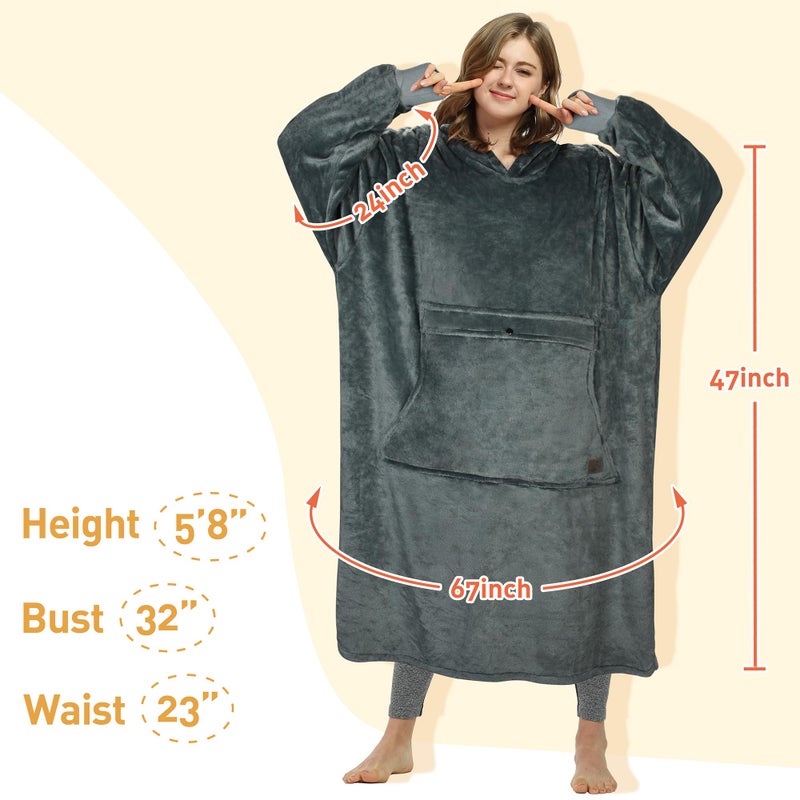 Catalonia Catalonia Full Body Oversized Blanket Hoodie Sweatshirt  Extra Long Wearable Fleece Pullover  Gift for Adult Men Women Wife Girlfriend  - Image 5
