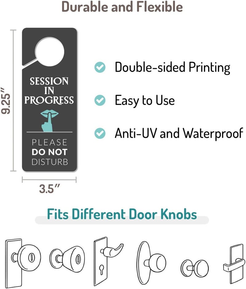Fun-Plus Do Not Disturb Door Hanger Sign, 2 Pack, Please Do Not Disturb Sign, Session In Progress - Image 2