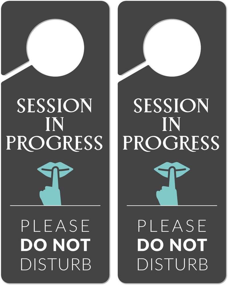 Fun-Plus Do Not Disturb Door Hanger Sign, 2 Pack, Please Do Not Disturb Sign, Session In Progress - Image 1