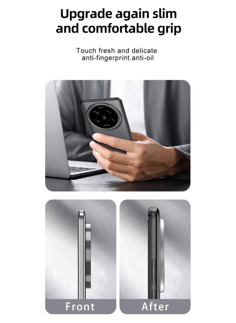 عام حافظة متوافقة مع شاومي 14 الترا ، حافظة شفافة متجمدة غطاء نحيف ، غلاف ممتص الصدمات للبشرة لهاتف شاومي 14 الترا - Image 4