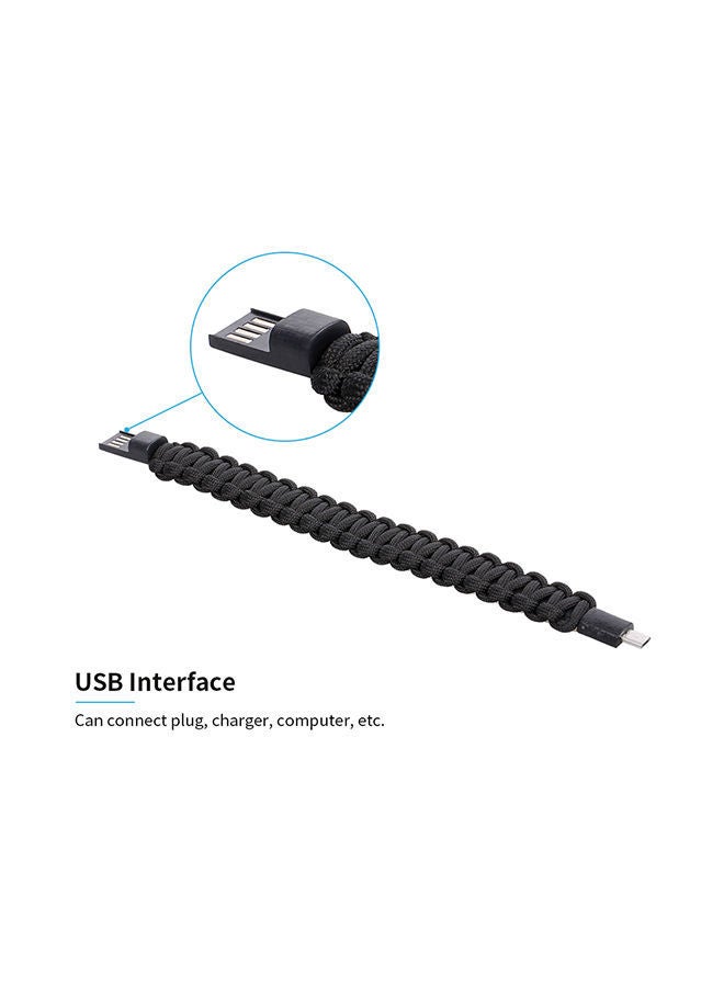 NIBEMINENT Creative Braiding Bracelet Data Cable Micro USB Black  - Image 3