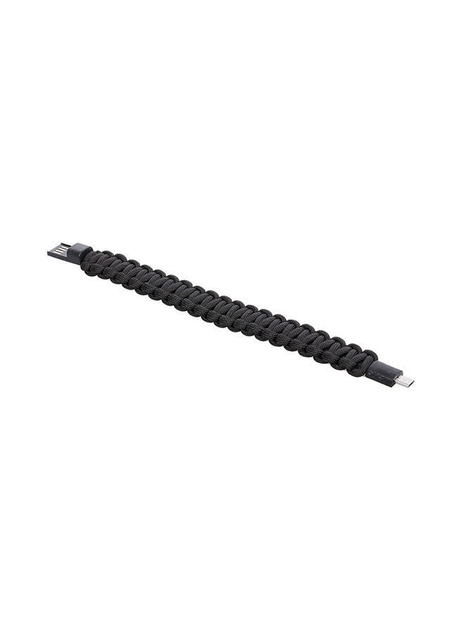 NIBEMINENT Creative Braiding Bracelet Data Cable Micro USB Black  - Image 2