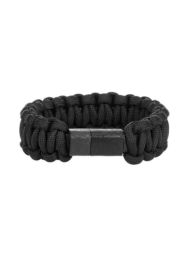 NIBEMINENT Creative Braiding Bracelet Data Cable Micro USB Black  - Image 1