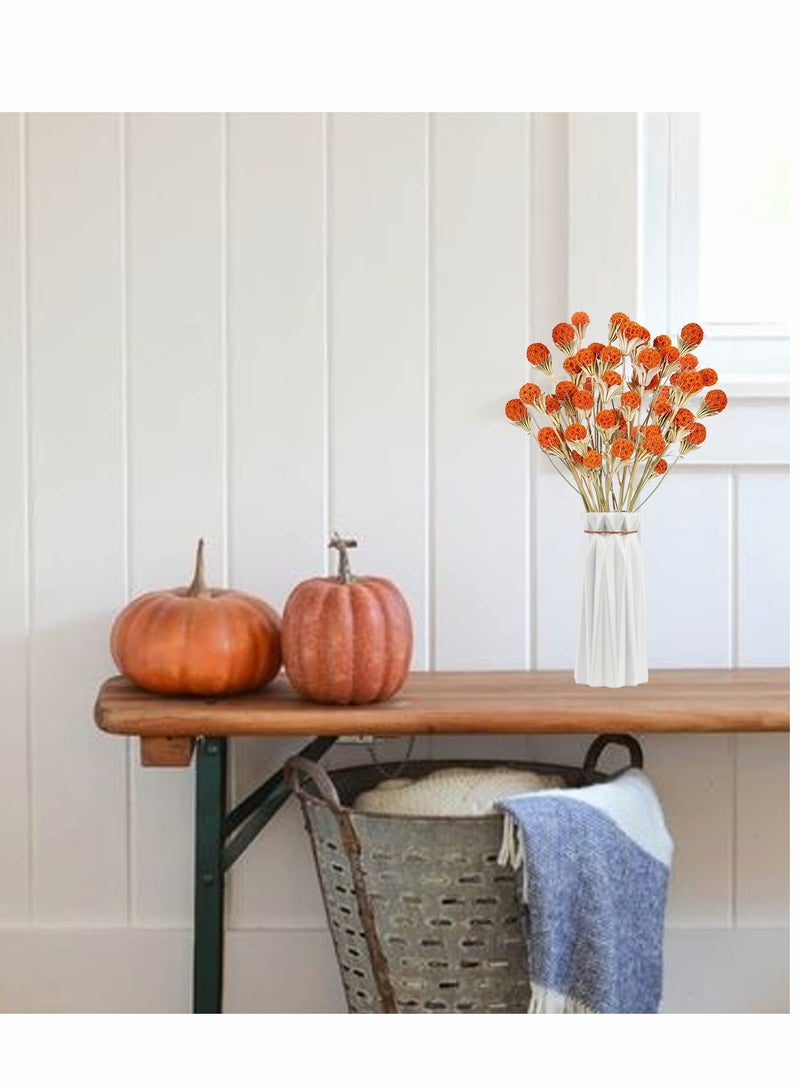 SOLARAE Fall Dried Flower, 40pcs Craspedia Billy Button Balls Flowers Orange Dried Flowers Bulk for Autumn Home Vase Kitchen DIY Wedding Table Decor - Image 5