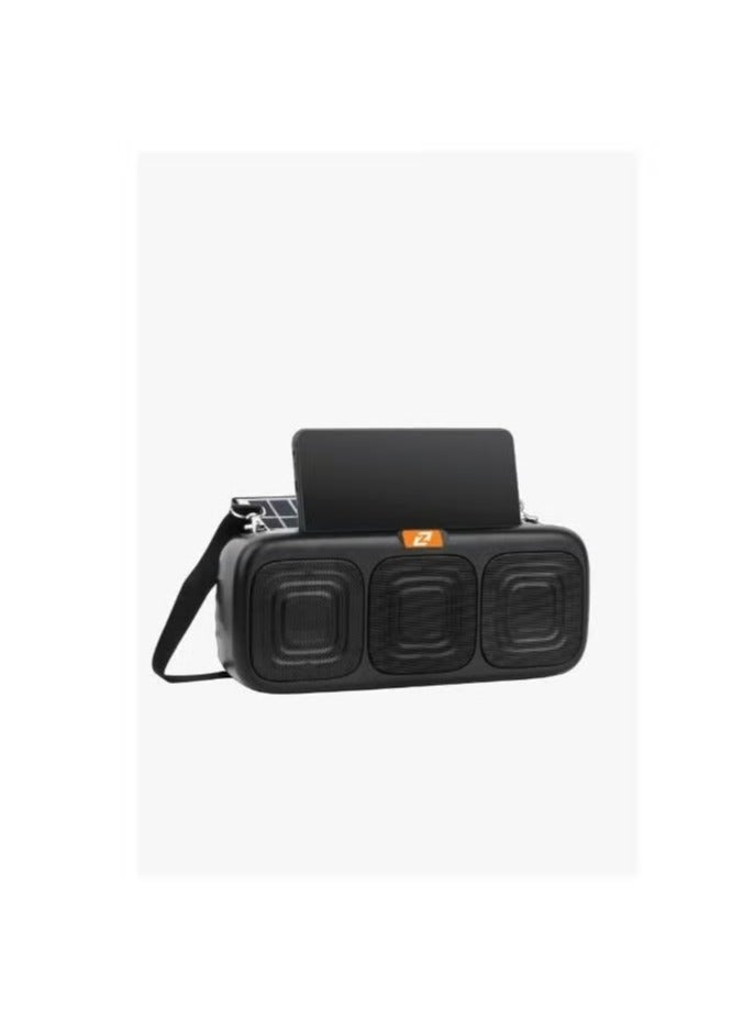 Zero Electronics Multifunctional Speaker - Shock Sound Effect Mini Portable Solar Powered Z303 Black
