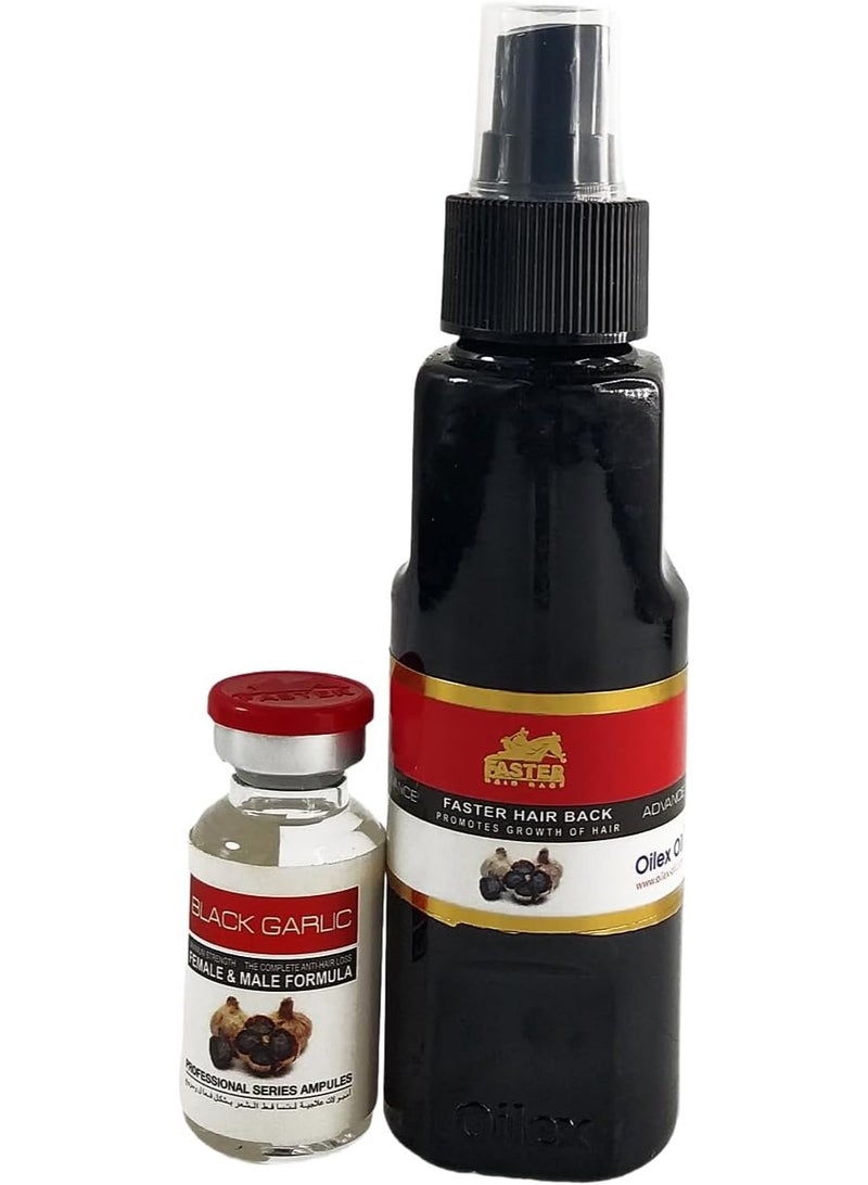 FasterS Faster Hair Back Black Garlic Advance Oilex Oil  - 100 Ml White - Image 4