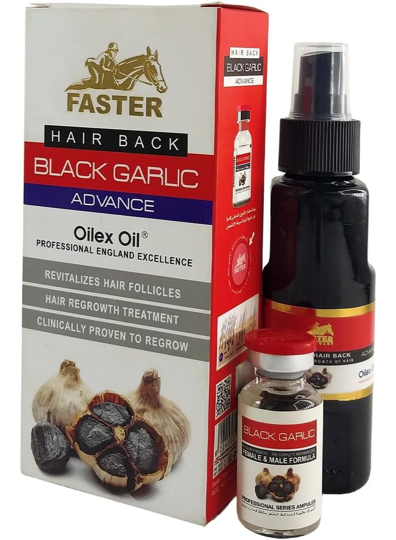 FasterS Faster Hair Back Black Garlic Advance Oilex Oil  - 100 Ml White - Image 1