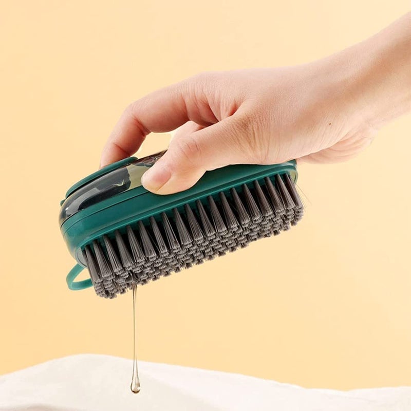 Leeonz Leeonz Automatic Liquid Addition Shoe Cleaning Brush, Fillable Laundry Brush Kitchen Shoes Press Add Liquid, Household Dishwashing Brush Soft-Haired Laundry Cleaning Brush (Green) - Image 4